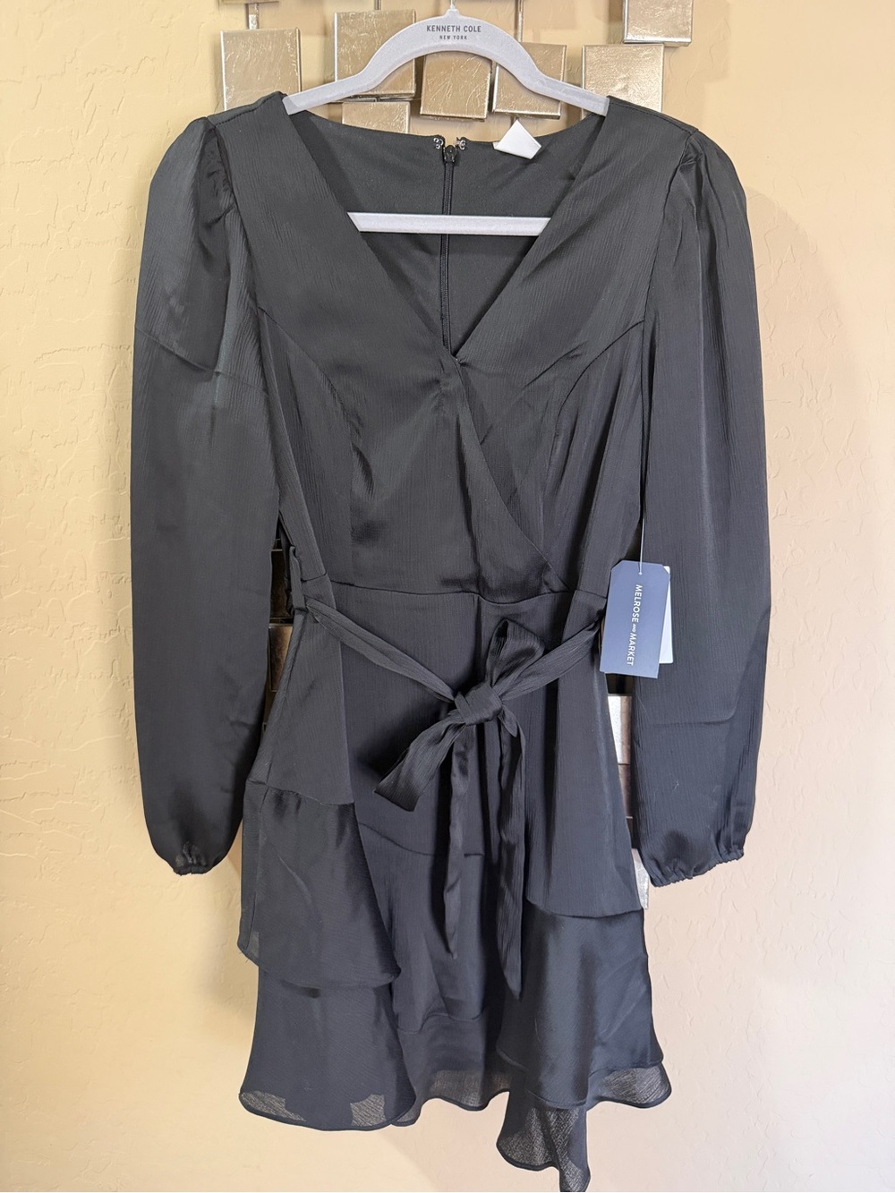 Melrose and Market Black Long-Sleeve Wrap Dress